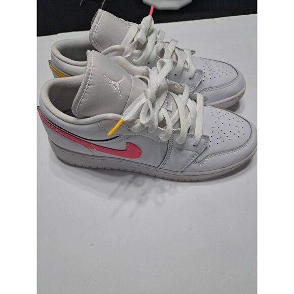 Air Jordan 1 Low Retro GS‎ White Multicolor Shoes Sneakers Youth Size 7 Y - Picture 1 of 13